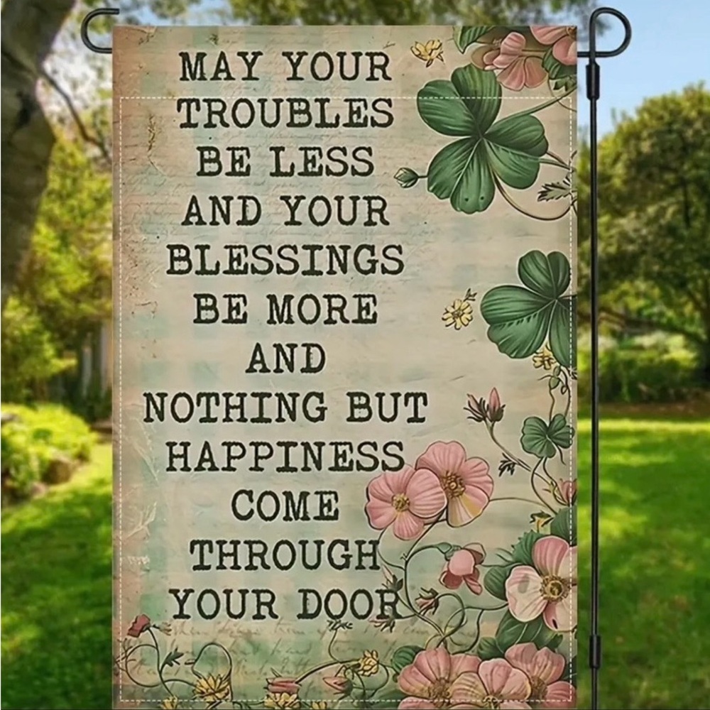 Floral Inspirational Wall Decor Garden Flag, NEW